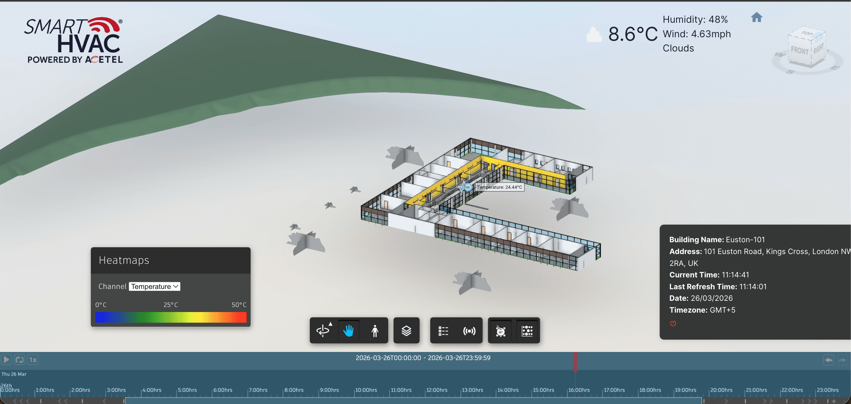 BIM-IOT heat map visualization for temperature monitoring